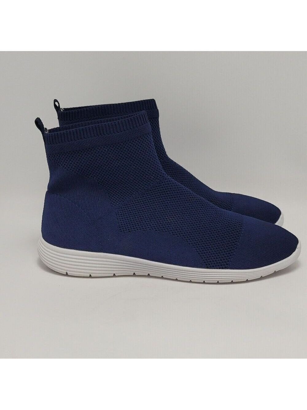 Chase & Chloe Navy Blue Knit Sock Slip On Ankle Sneakers Shoes Size 9